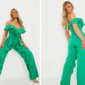 PrettyLittleThing Bright Green Jumpsuit